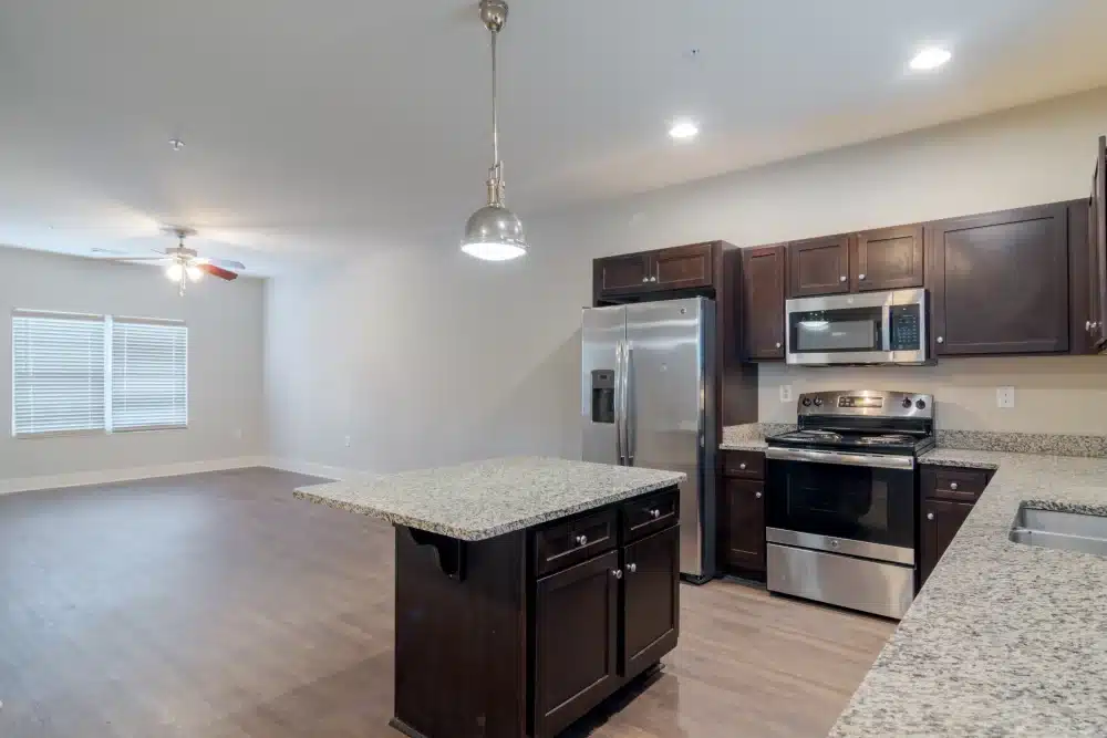 Kitchen-and-Living-Area-The-Collective-at-Kennesaw-Apartments-Near-KSU