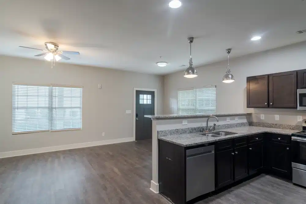 Living-Room-and-Kitchen-The-Collective-at-Kennesaw-Apartments-Near-KSU